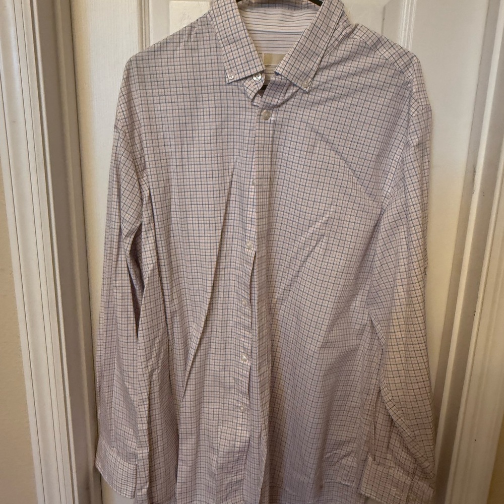 MICHAEL Michael Kors Blue and White Casual Button Down Shirt